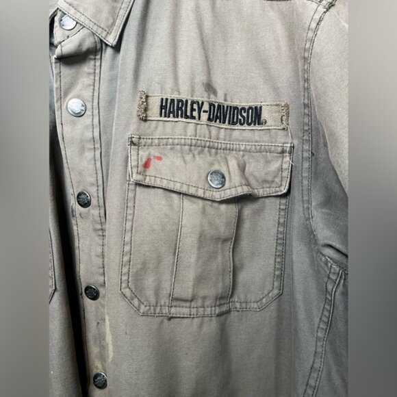 Harley-Davidson Men's Olive Military style Jacket size XL - Picture 4 of 9